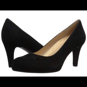 👠Naturalizer Platform Dress Pump Black Suede 7w
